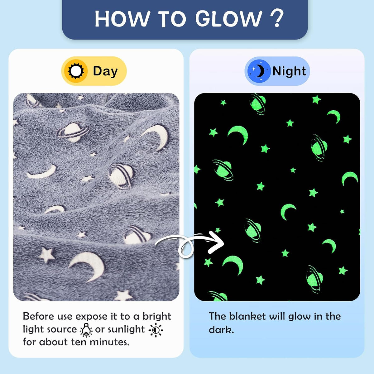 Glow in the Dark Blanket for Kids